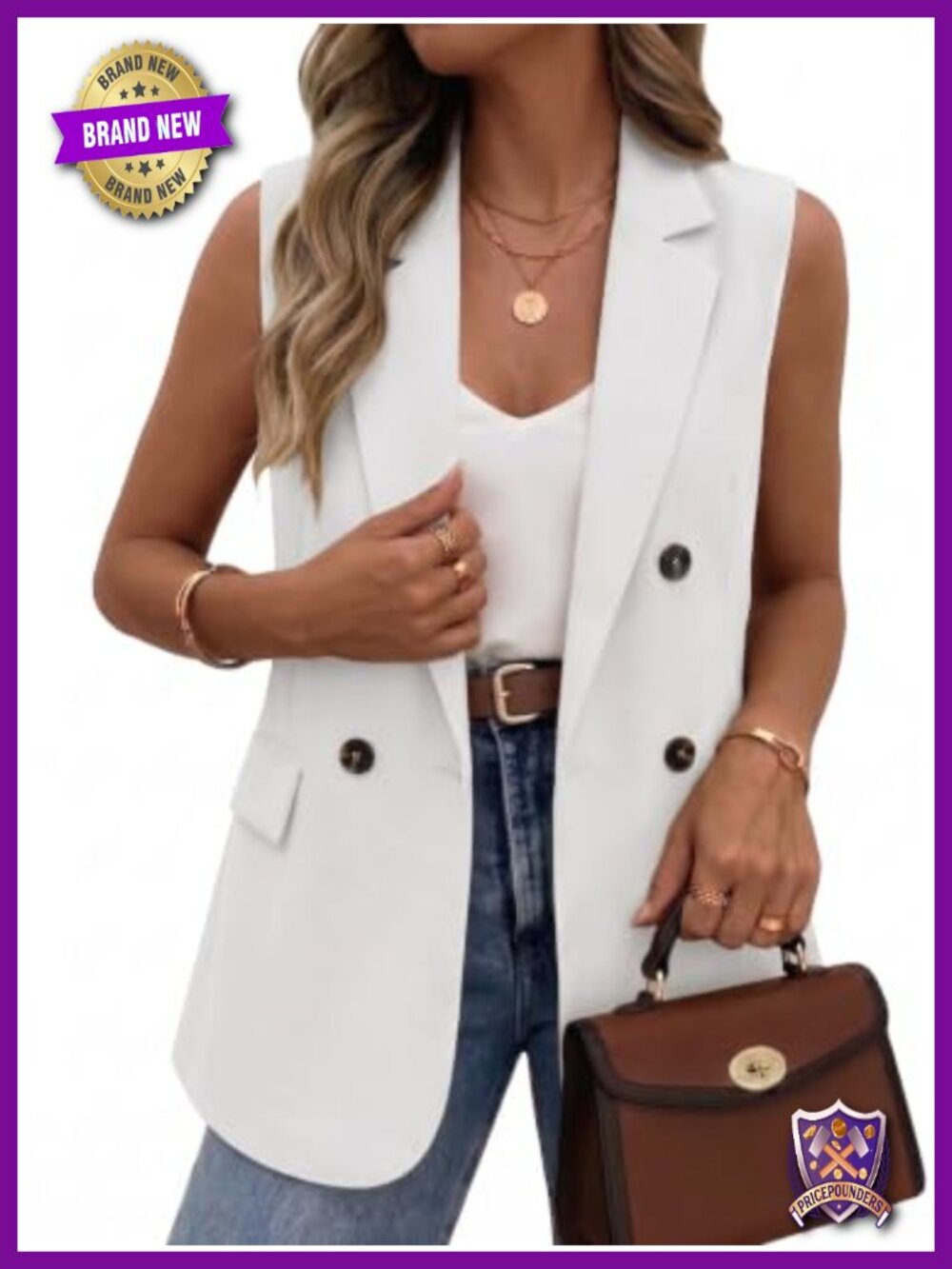 Sleeveless Vest Blazer Open Front Business Casual Layering